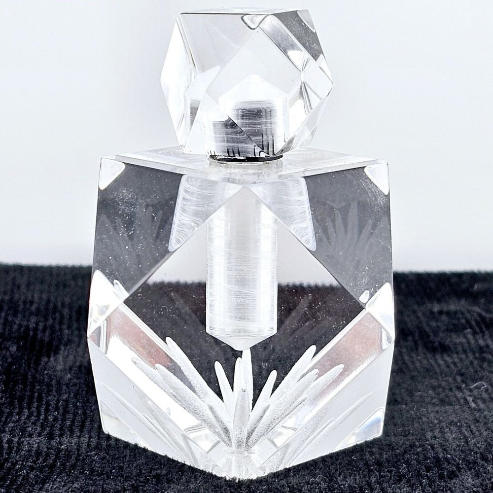 Vntage Modern Art Lucite Perfume Bottle signed Dekel '86 Studio artist handcraft - Picture 1 of 14